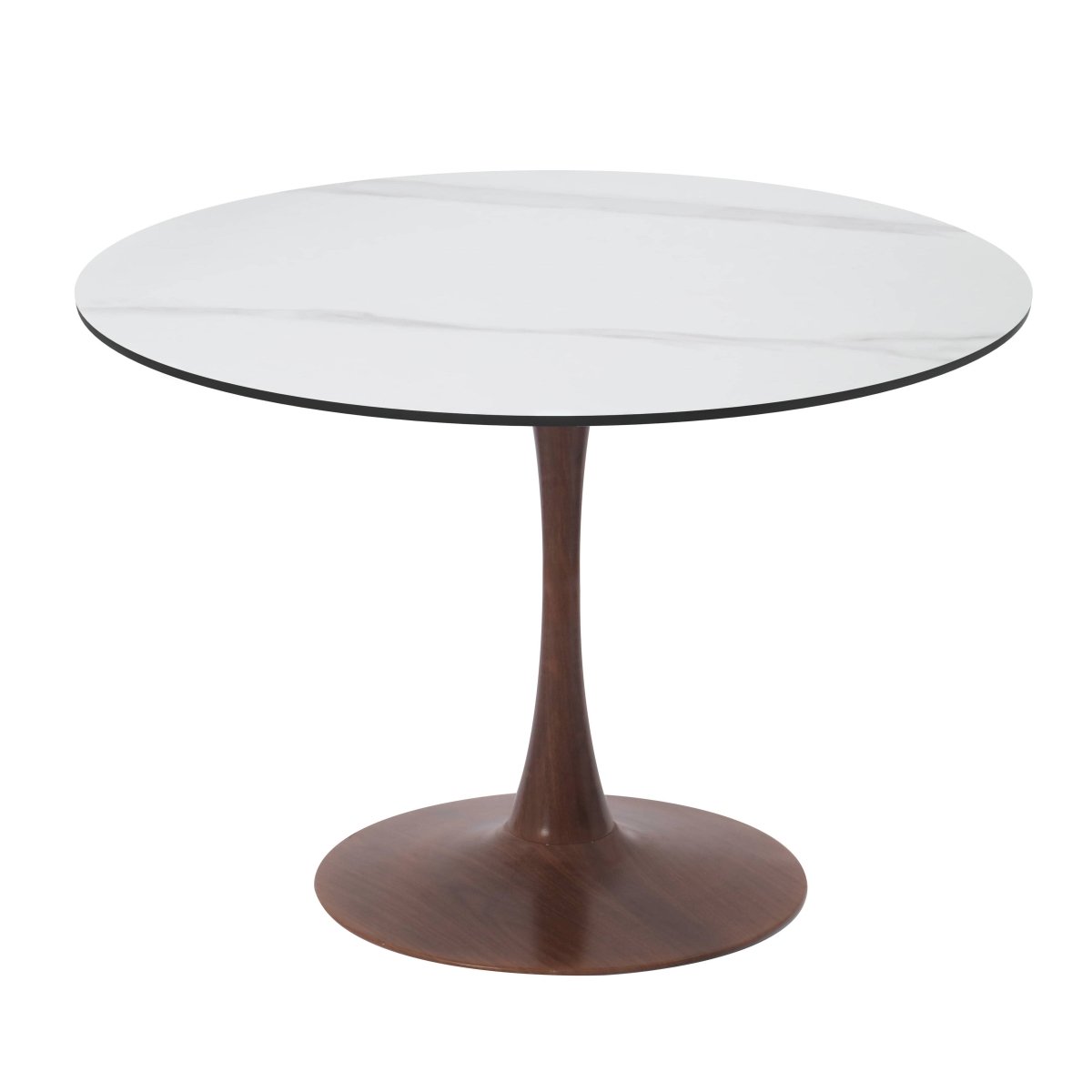 Bristol 27"/31"/35" Round Dining Table Wood Transfer Cherry/Natural/Walnut Base with Sintered Stone Table Top