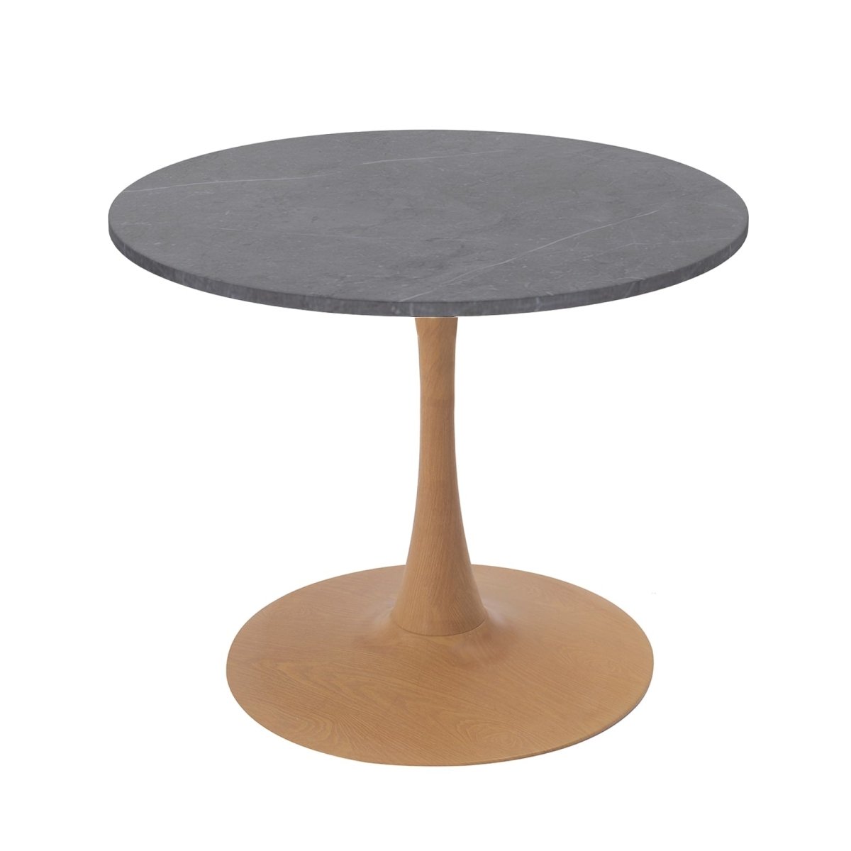 Bristol 27"/31"/35" Round Dining Table Wood Transfer Cherry/Natural/Walnut Base with Sintered Stone Table Top