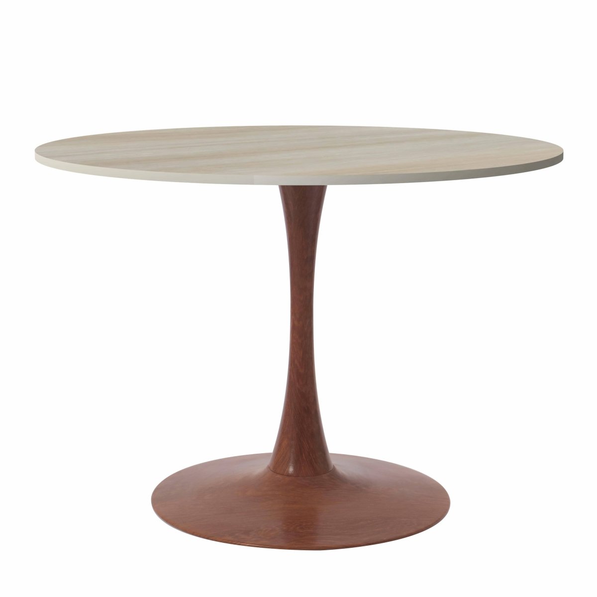Bristol 27"/31"/35" Round Dining Table Wood Transfer Cherry/Natural/Walnut Base with Sintered Stone Table Top