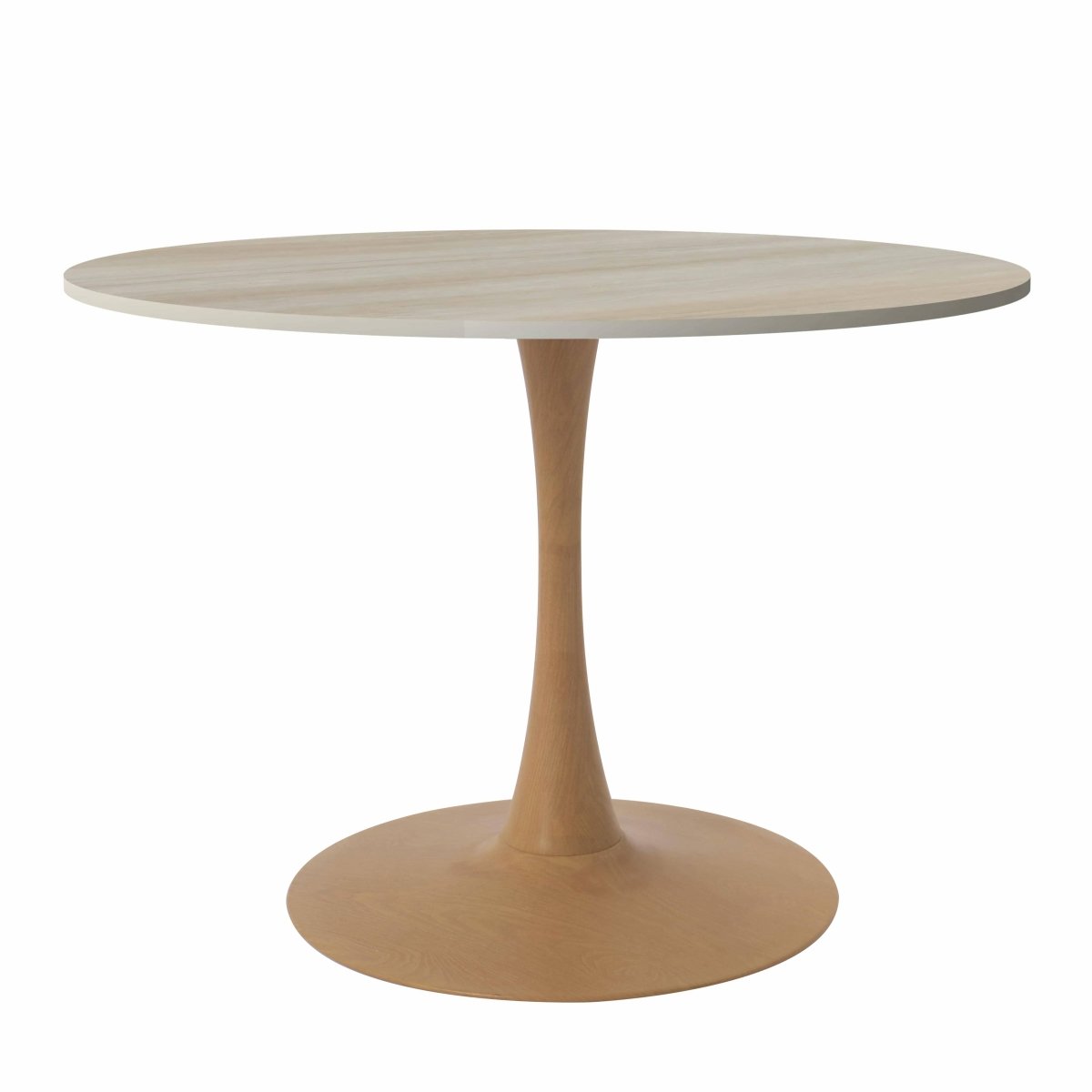 Bristol 27"/31"/35" Round Dining Table Wood Transfer Cherry/Natural/Walnut Base with Sintered Stone Table Top