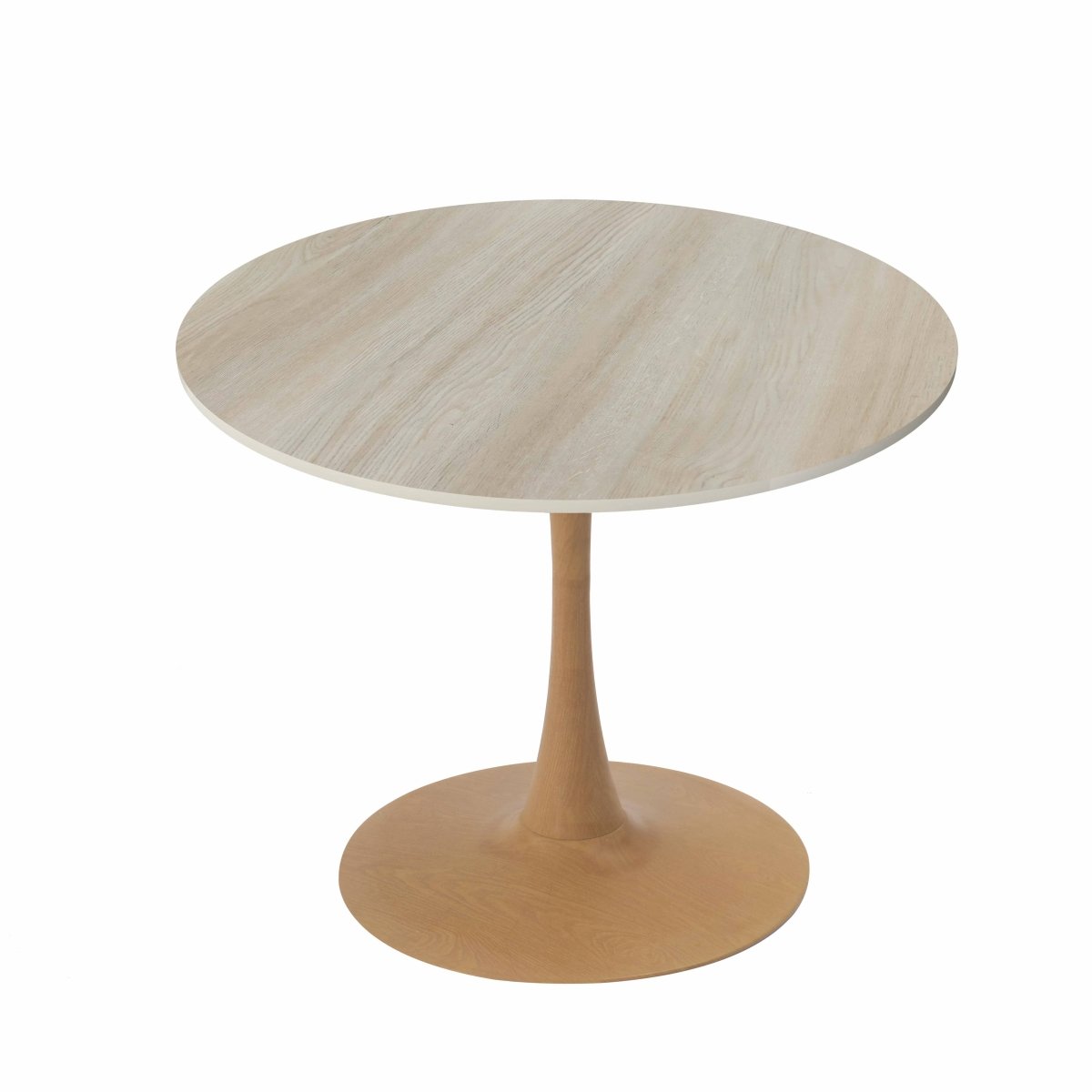 Bristol 27"/31"/35" Round Dining Table Wood Transfer Cherry/Natural/Walnut Base with Sintered Stone Table Top