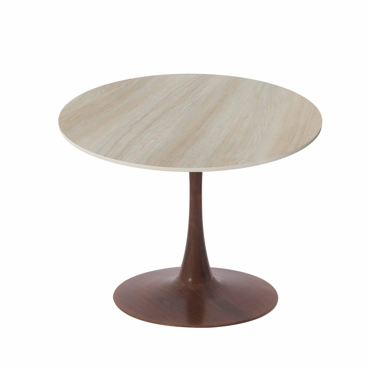 Bristol 27"/31"/35" Round Dining Table Wood Transfer Cherry/Natural/Walnut Base with Sintered Stone Table Top