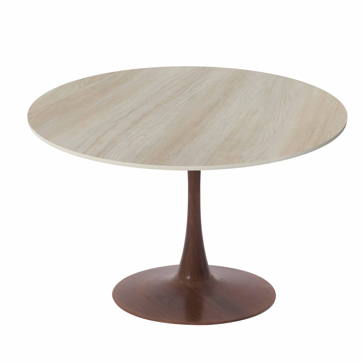 Bristol 27"/31"/35" Round Dining Table Wood Transfer Cherry/Natural/Walnut Base with Sintered Stone Table Top