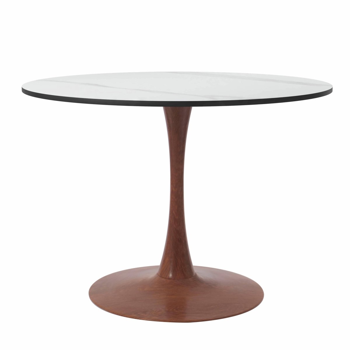 Bristol 27"/31"/35" Round Dining Table Wood Transfer Cherry/Natural/Walnut Base with Sintered Stone Table Top