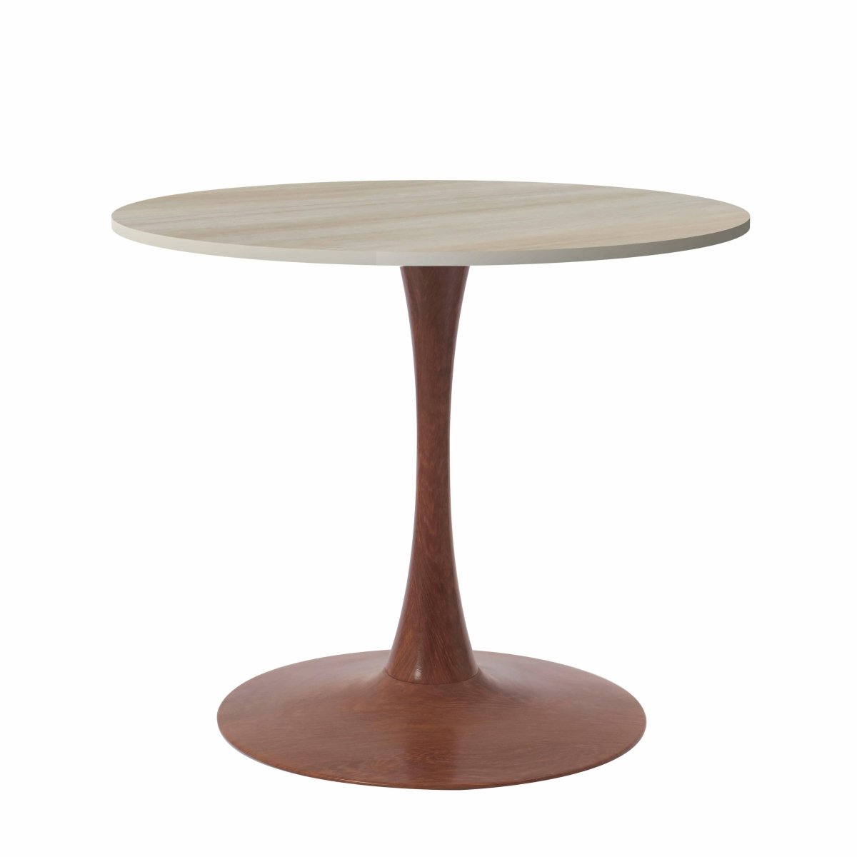 Bristol 27"/31"/35" Round Dining Table Wood Transfer Cherry/Natural/Walnut Base with Sintered Stone Table Top
