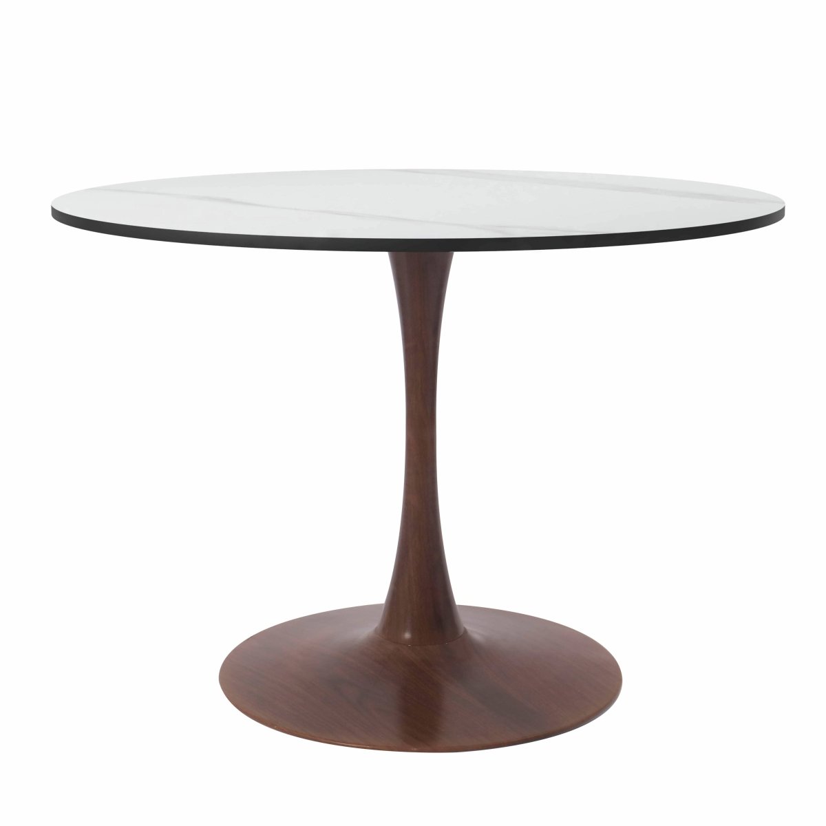 Bristol 27"/31"/35" Round Dining Table Wood Transfer Cherry/Natural/Walnut Base with Sintered Stone Table Top
