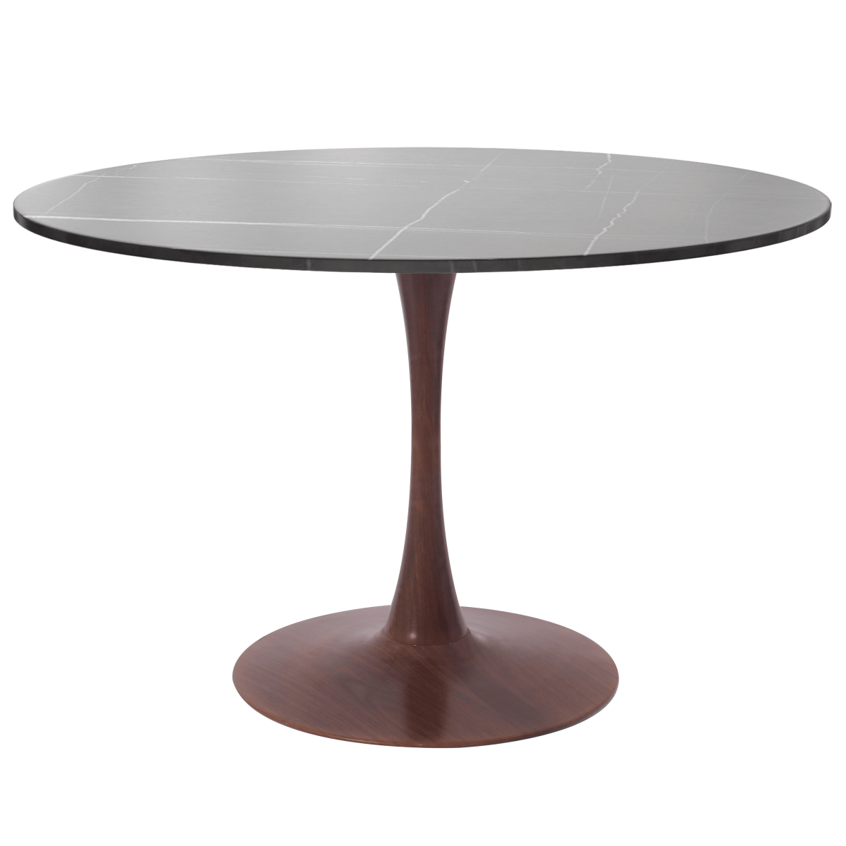 Bristol 27"/31"/35"/40" Round Dining Table Wood Transfer Cherry/Natural/Walnut Base with Sintered Stone Table Top