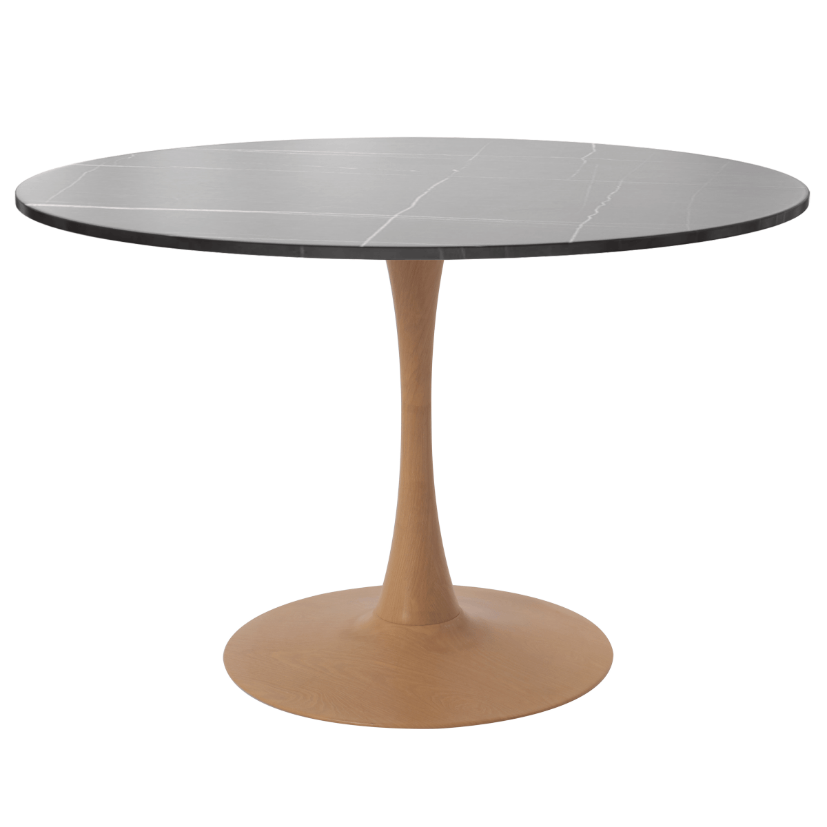 Bristol 27"/31"/35"/40" Round Dining Table Wood Transfer Cherry/Natural/Walnut Base with Sintered Stone Table Top
