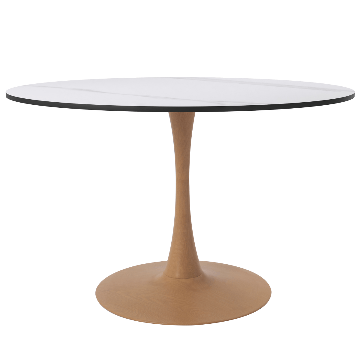 Bristol 27"/31"/35"/40" Round Dining Table Wood Transfer Cherry/Natural/Walnut Base with Sintered Stone Table Top