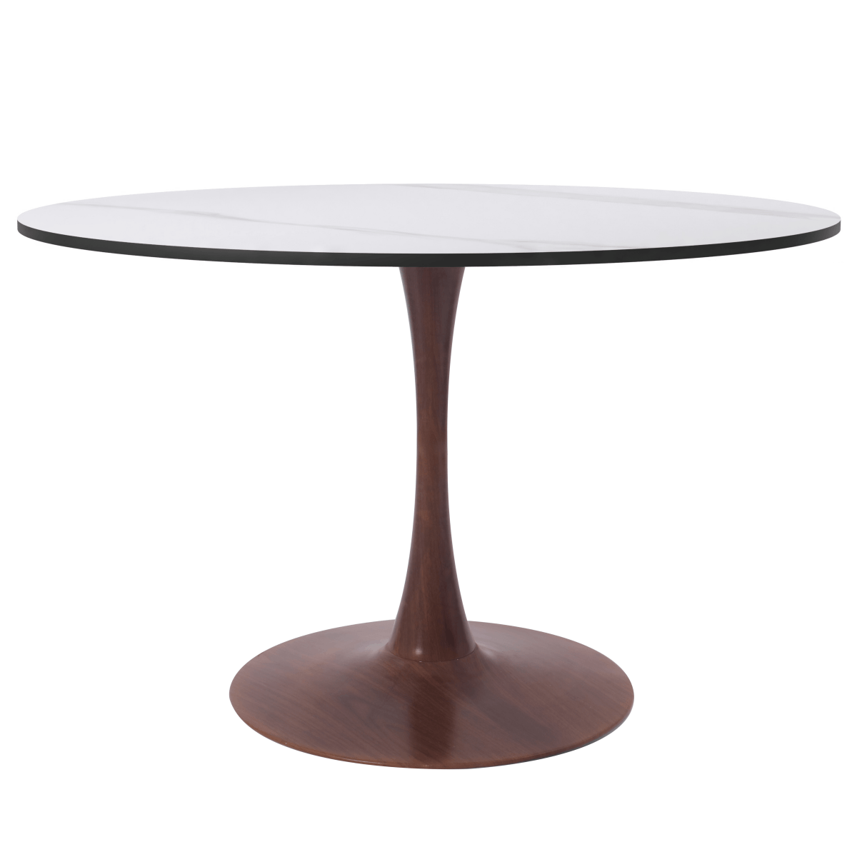 Bristol 27"/31"/35"/40" Round Dining Table Wood Transfer Cherry/Natural/Walnut Base with Sintered Stone Table Top