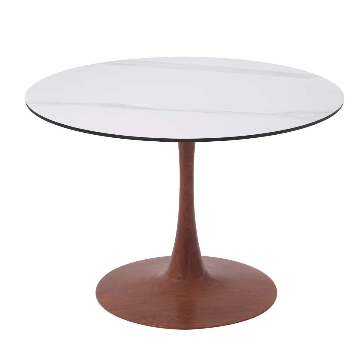 Bristol 27"/31"/35"/40" Round Dining Table Wood Transfer Cherry/Natural/Walnut Base with Sintered Stone Table Top