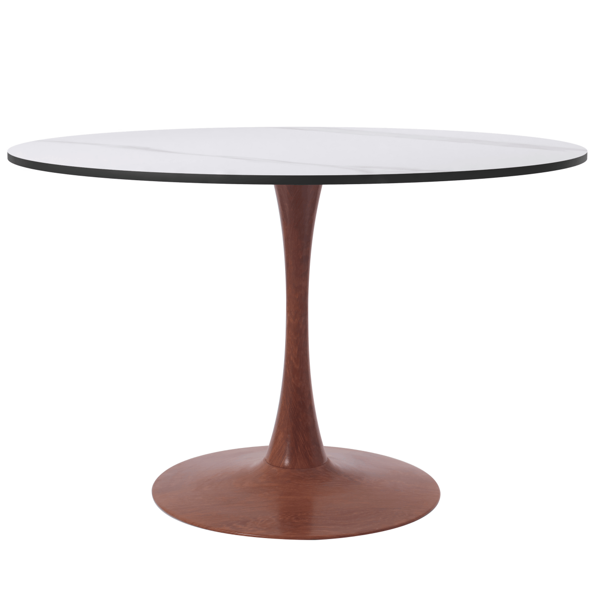 Bristol 27"/31"/35"/40" Round Dining Table Wood Transfer Cherry/Natural/Walnut Base with Sintered Stone Table Top