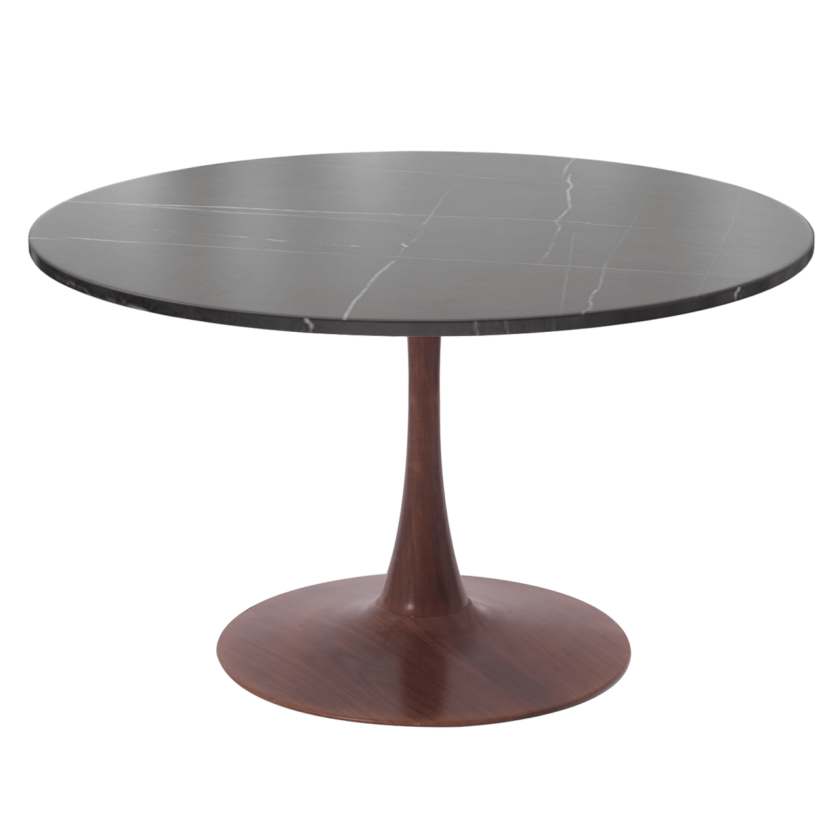 Bristol 27"/31"/35"/40" Round Dining Table Wood Transfer Cherry/Natural/Walnut Base with Sintered Stone Table Top