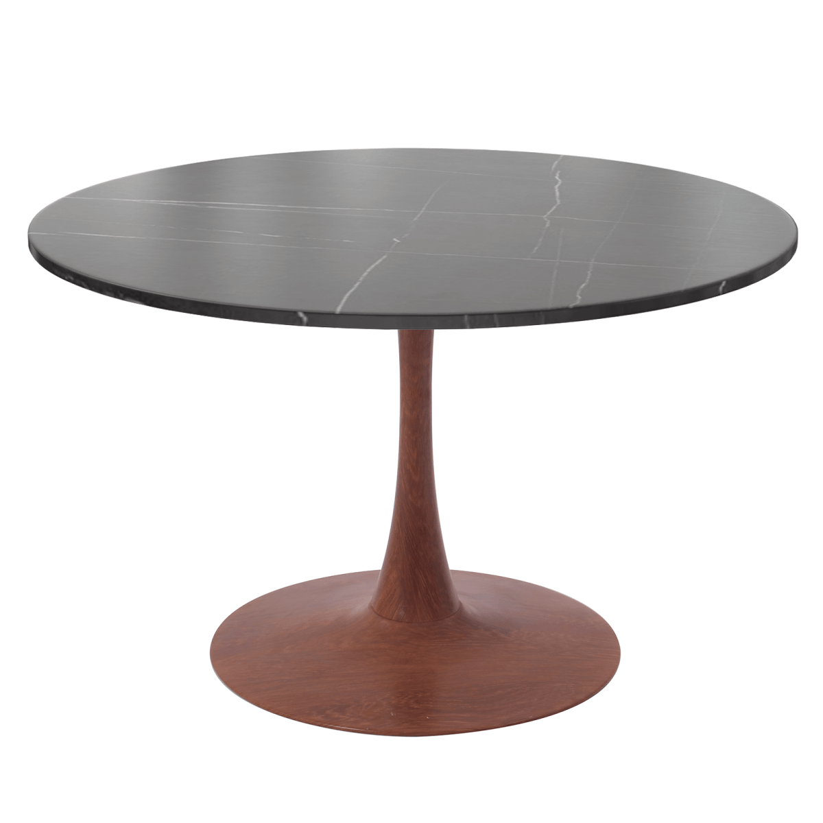 Bristol 27"/31"/35"/40" Round Dining Table Wood Transfer Cherry/Natural/Walnut Base with Sintered Stone Table Top