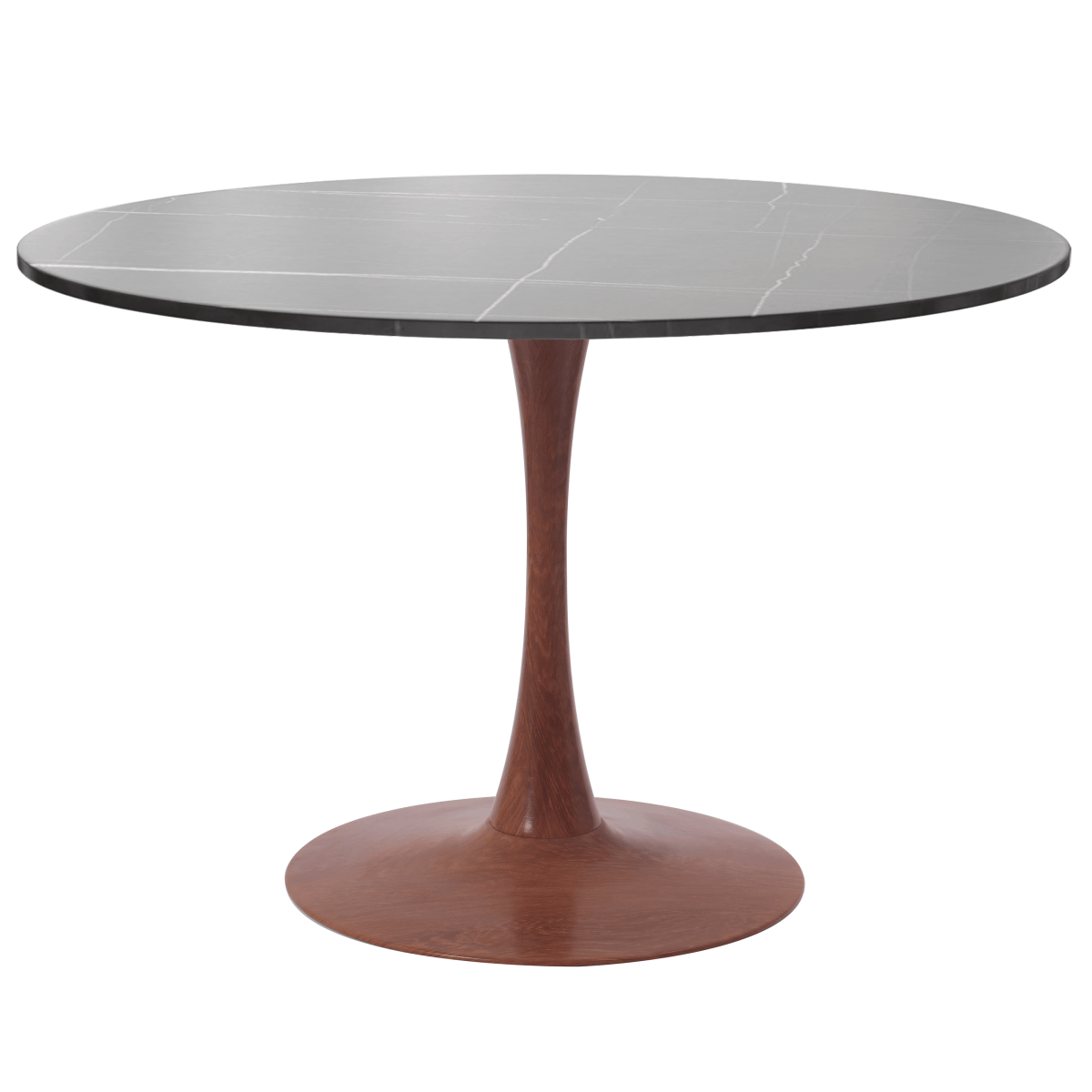 Bristol 27"/31"/35"/40" Round Dining Table Wood Transfer Cherry/Natural/Walnut Base with Sintered Stone Table Top