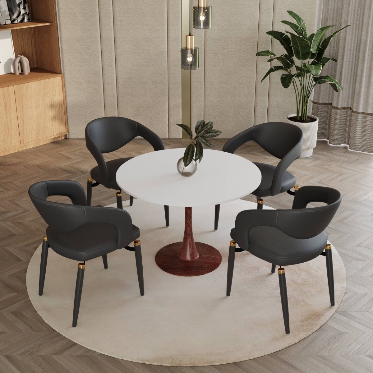 Bristol 35"/36"/40" Round Dining Table Wood Transfer Cherry/Natural/Walnut Base with MDF Table Top