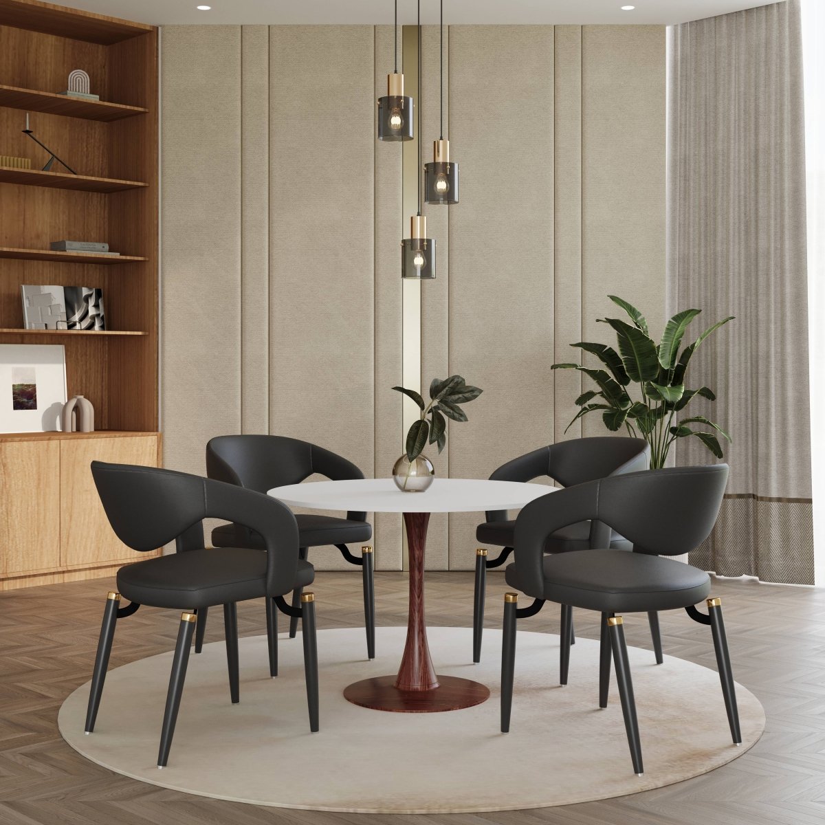 Bristol 35"/36"/40" Round Dining Table Wood Transfer Cherry/Natural/Walnut Base with MDF Table Top