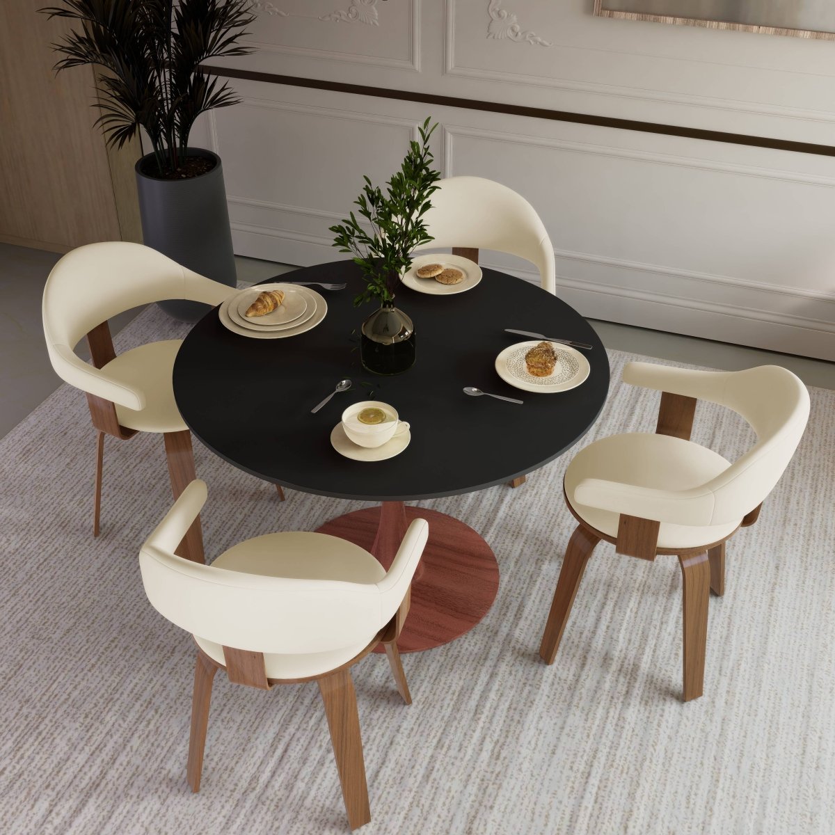 Bristol 35"/36"/40" Round Dining Table Wood Transfer Cherry/Natural/Walnut Base with MDF Table Top