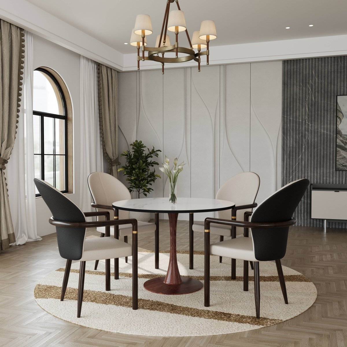 Bristol 35"/36"/40" Round Dining Table Wood Transfer Cherry/Natural/Walnut Base with MDF Table Top