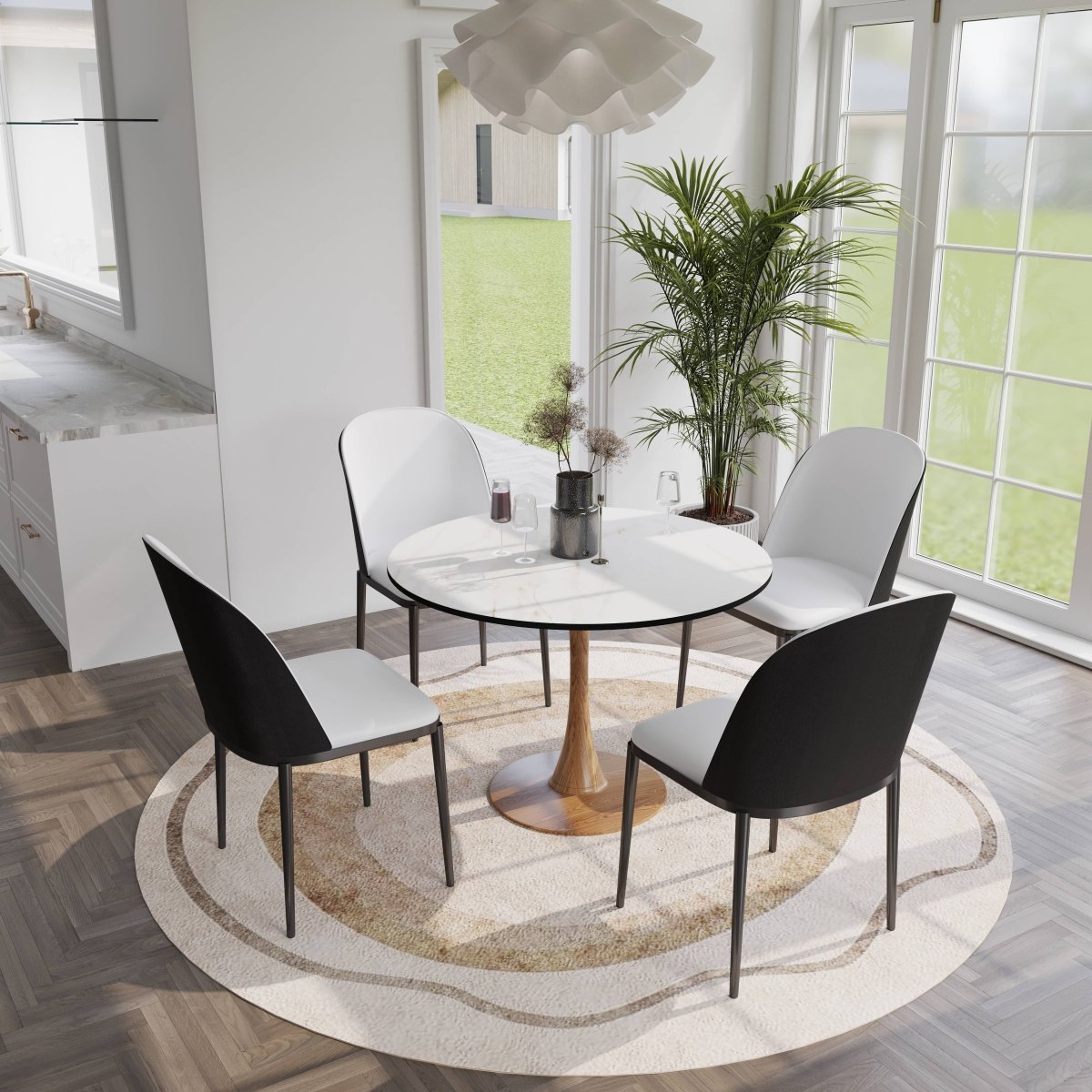 Bristol 35"/36"/40" Round Dining Table Wood Transfer Cherry/Natural/Walnut Base with MDF Table Top