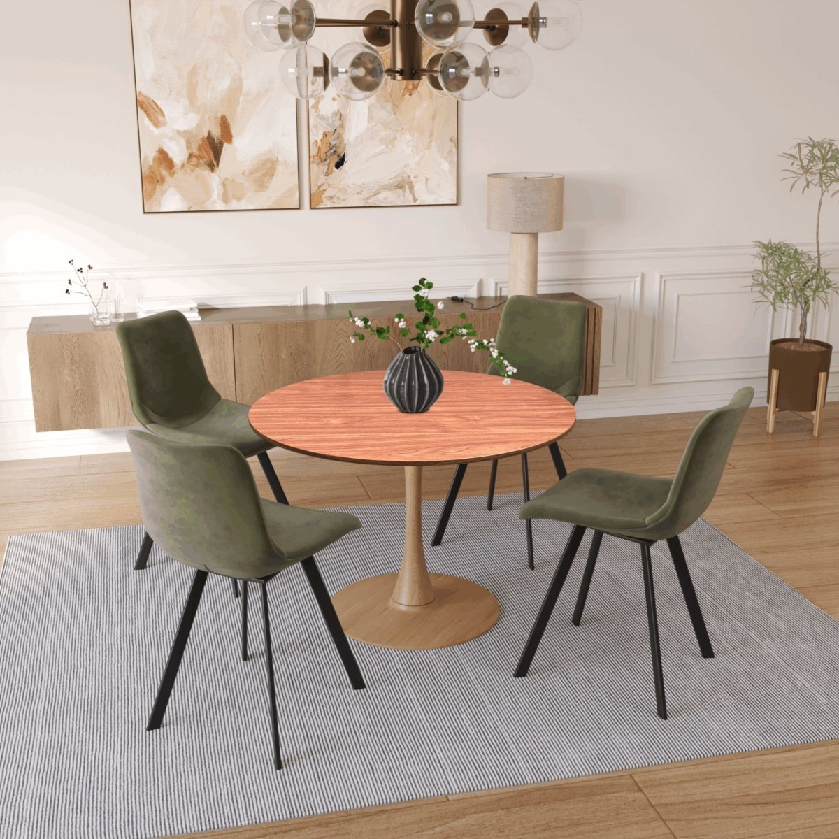 Bristol 35"/36"/40" Round Dining Table Wood Transfer Cherry/Natural/Walnut Base with MDF Table Top