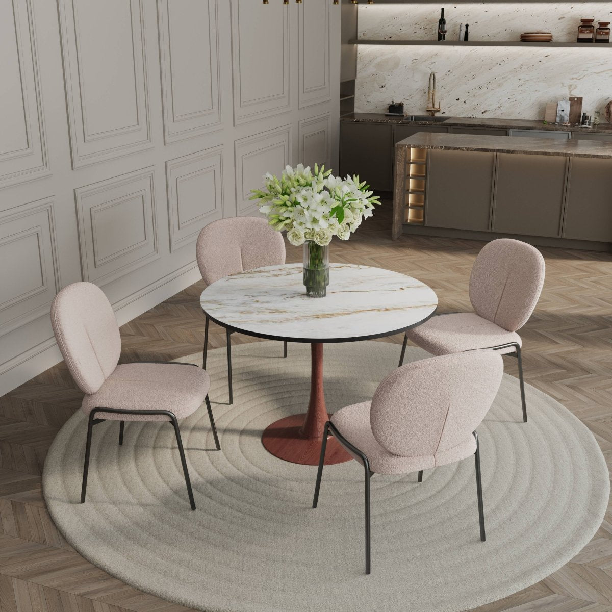 Bristol 35"/36"/40" Round Dining Table Wood Transfer Cherry/Natural/Walnut Base with MDF Table Top