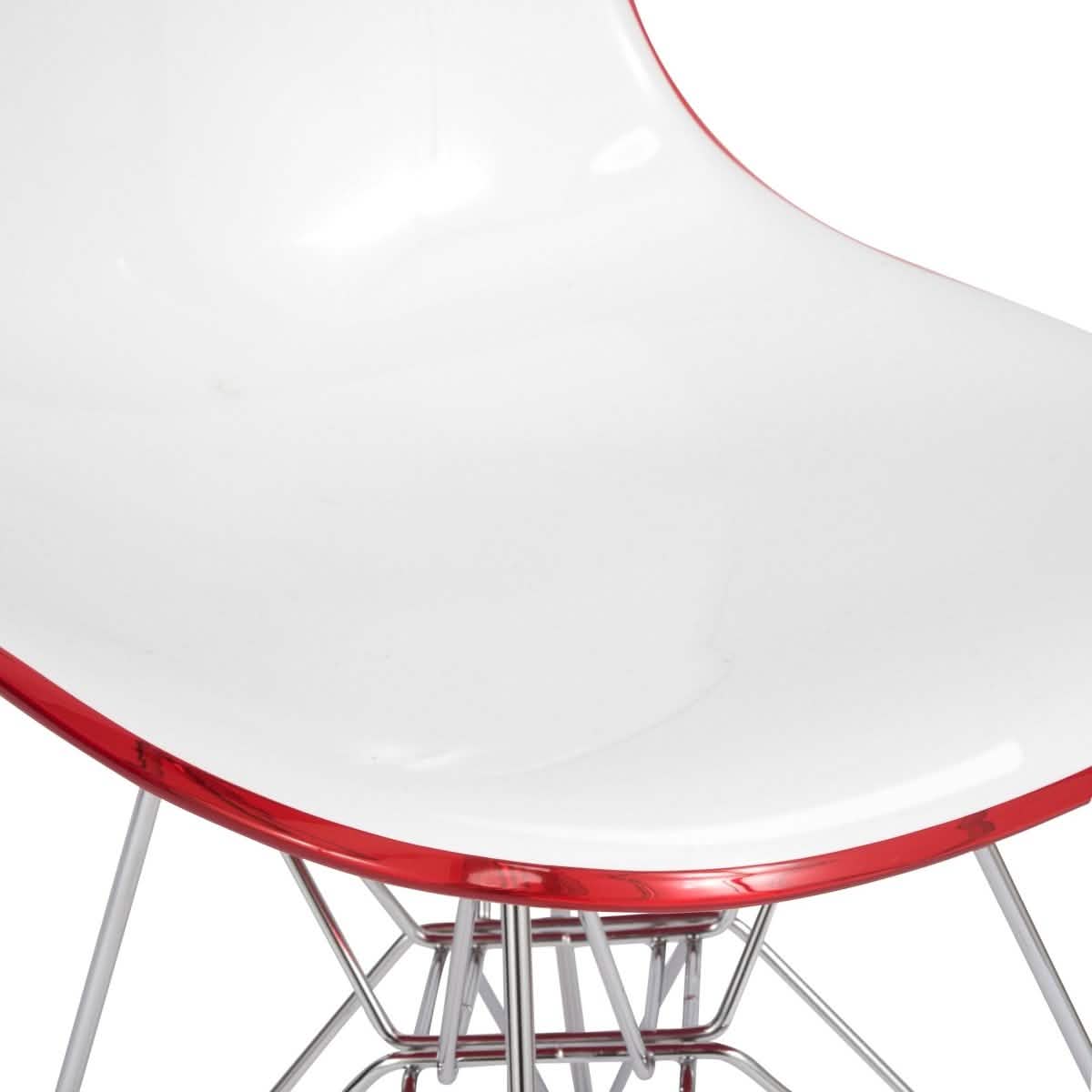 Bristol 5 - Piece Dining Set 35" MDF Round Table with 4 ABS Plastic Side Chair in Chrome
