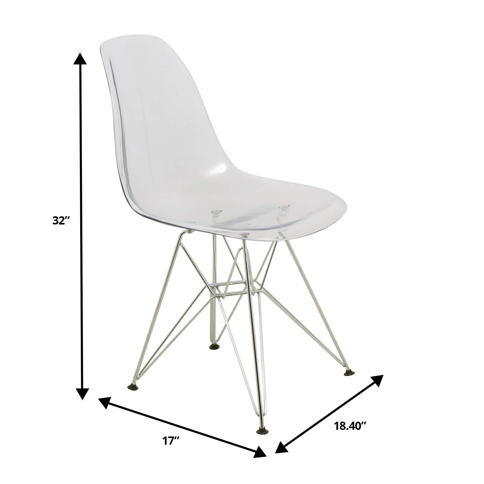 Bristol 5 - Piece Dining Set 35" MDF Round Table with 4 ABS Plastic Side Chair in Chrome