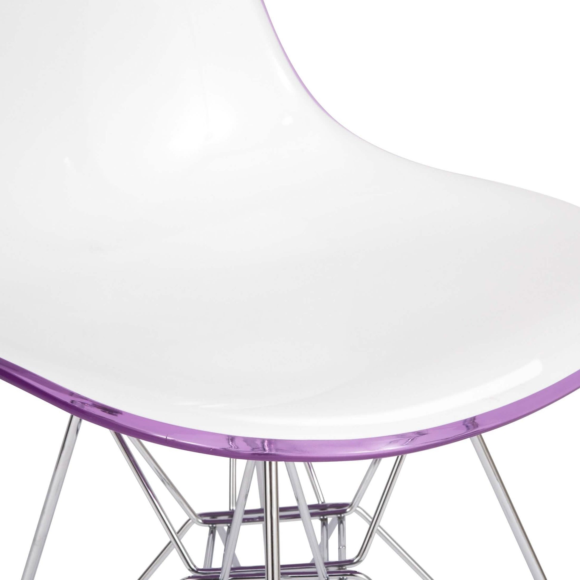 Bristol 5 - Piece Dining Set 35" MDF Round Table with 4 ABS Plastic Side Chair in Chrome