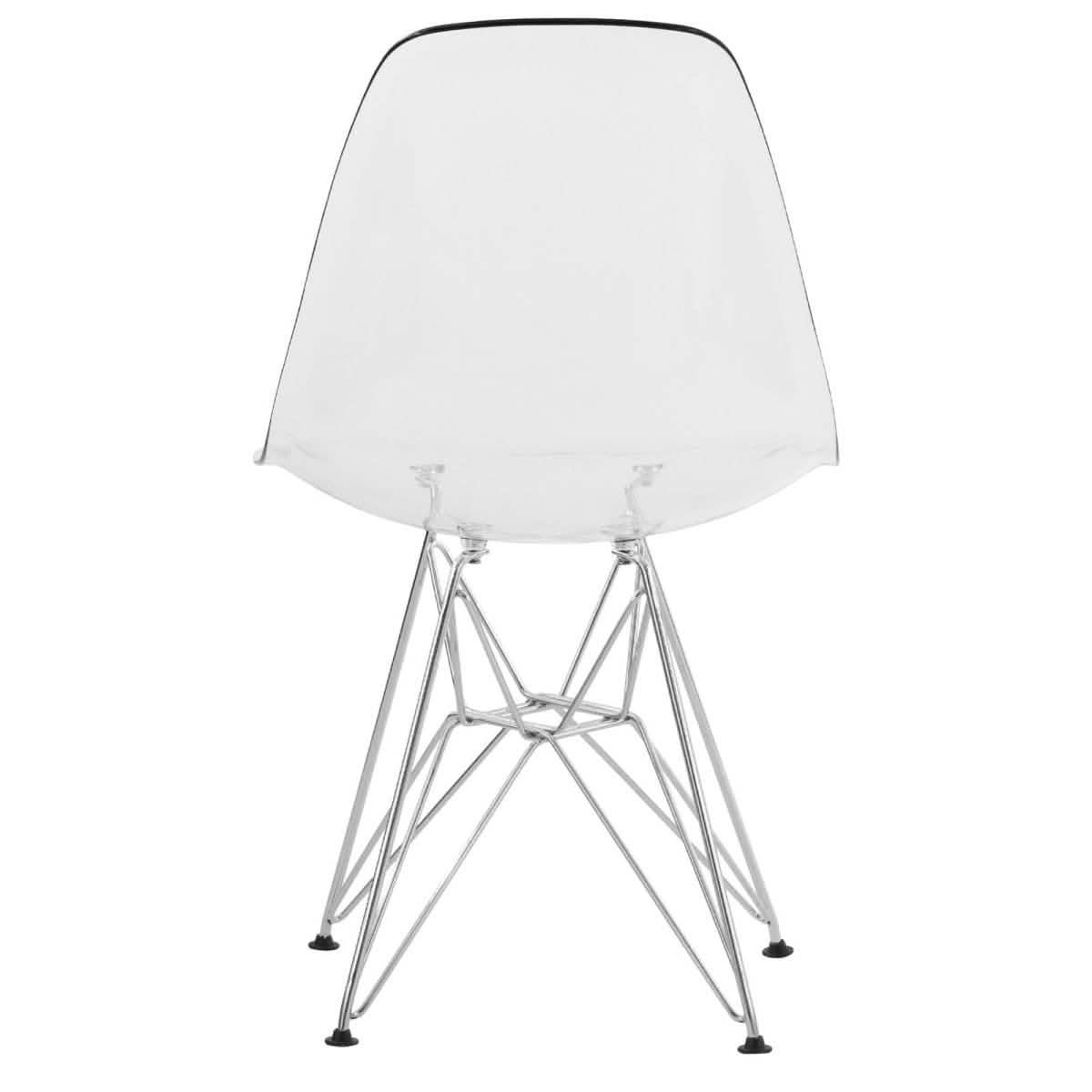 Bristol 5 - Piece Dining Set 35" MDF Round Table with 4 ABS Plastic Side Chair in Chrome