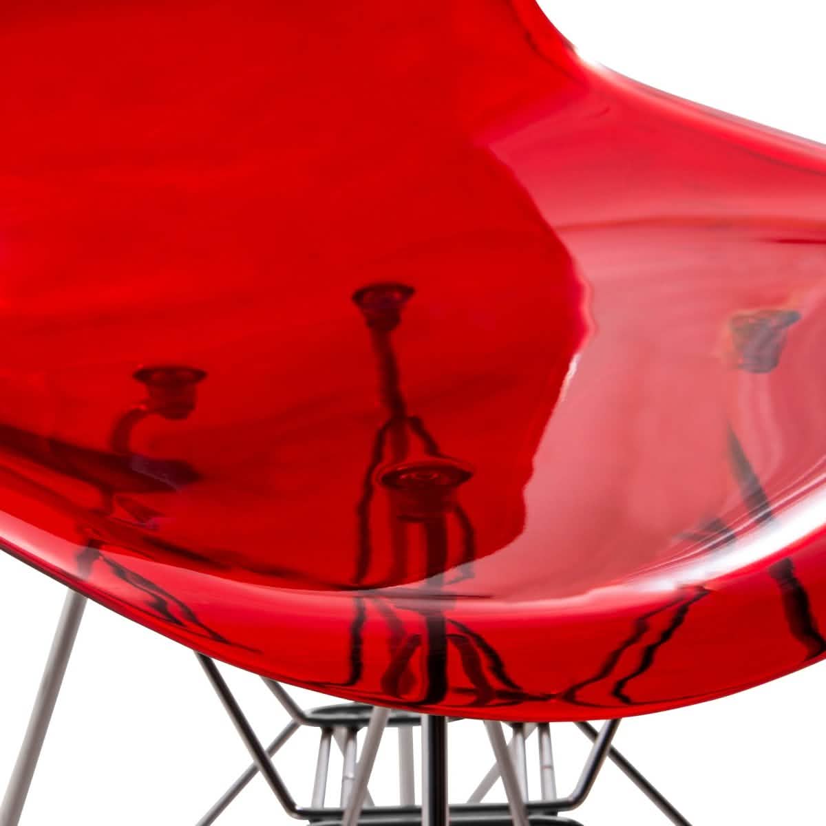 Bristol 5 - Piece Dining Set 35" MDF Round Table with 4 ABS Plastic Side Chair in Chrome