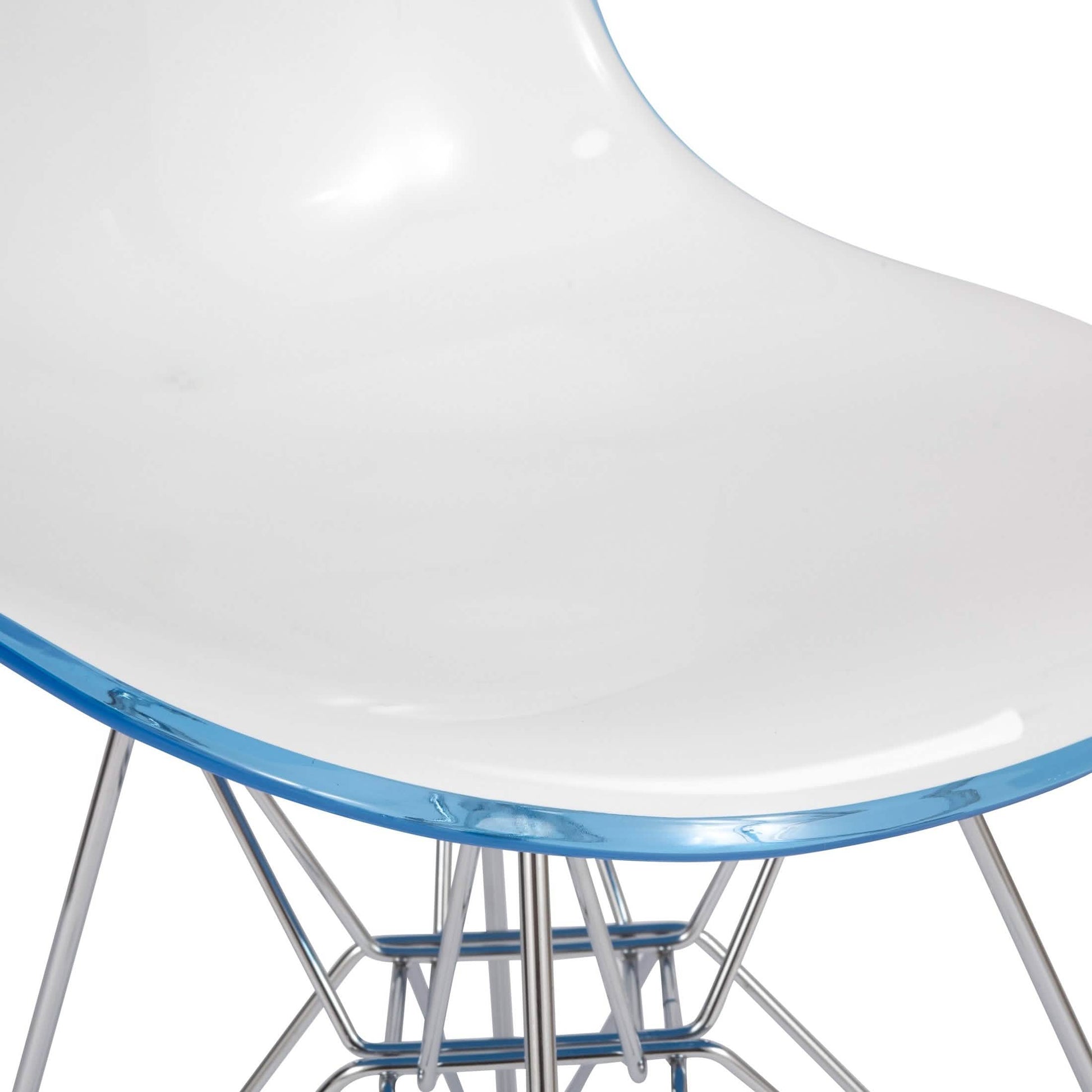 Bristol 5 - Piece Dining Set 35" MDF Round Table with 4 ABS Plastic Side Chair in Chrome