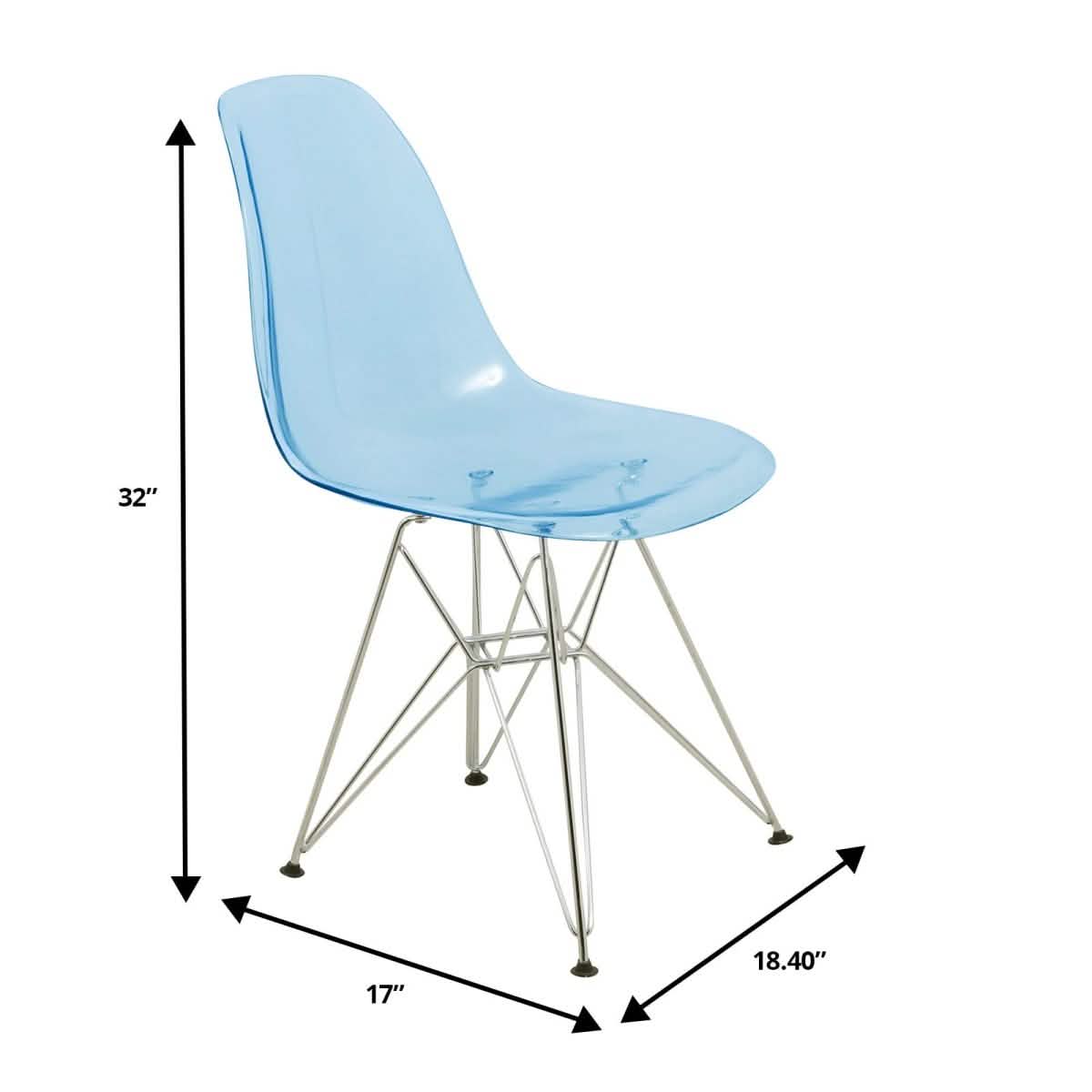 Bristol 5 - Piece Dining Set 35" MDF Round Table with 4 ABS Plastic Side Chair in Chrome