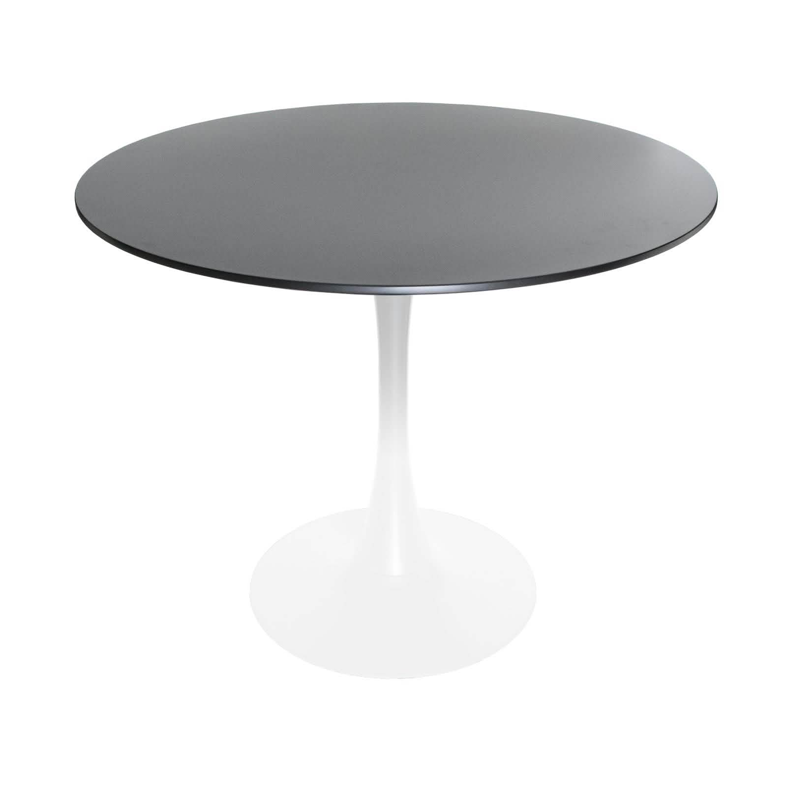 Bristol 5 - Piece Dining Set 35" MDF Round Table with 4 ABS Plastic Side Chair in Chrome