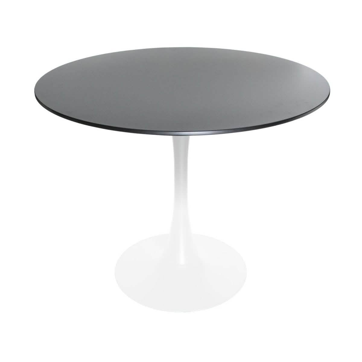 Bristol 5 - Piece Dining Set 35" MDF Round Table with 4 ABS Plastic Side Chair in Chrome