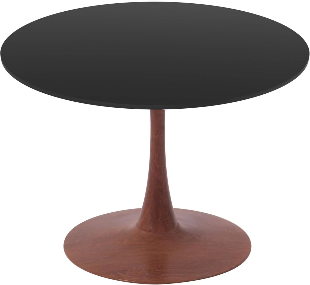 Bristol Round Dining Table With MDF Wood/Sintered Stone Tabletop with Cherry Finish Pedestal Base