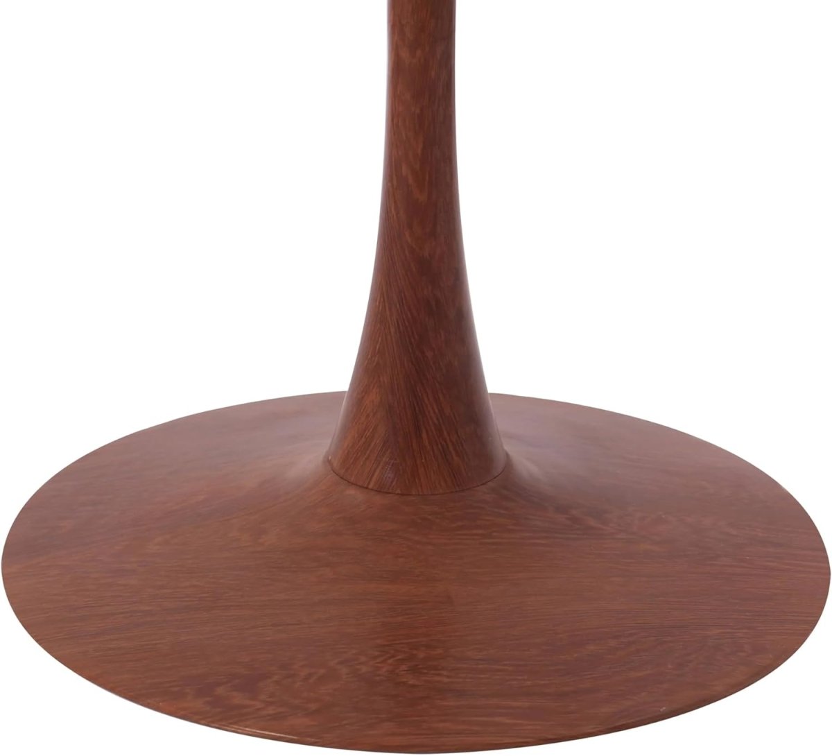 Bristol Round Dining Table With MDF Wood/Sintered Stone Tabletop with Cherry Finish Pedestal Base
