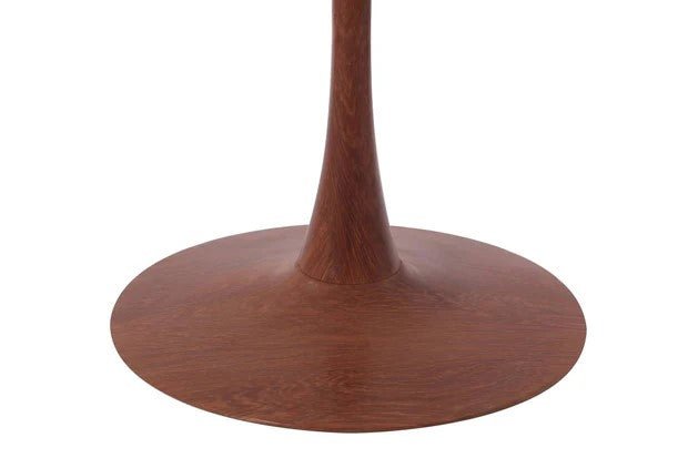 Bristol Round Dining Table With MDF Wood/Sintered Stone Tabletop with Cherry Finish Pedestal Base