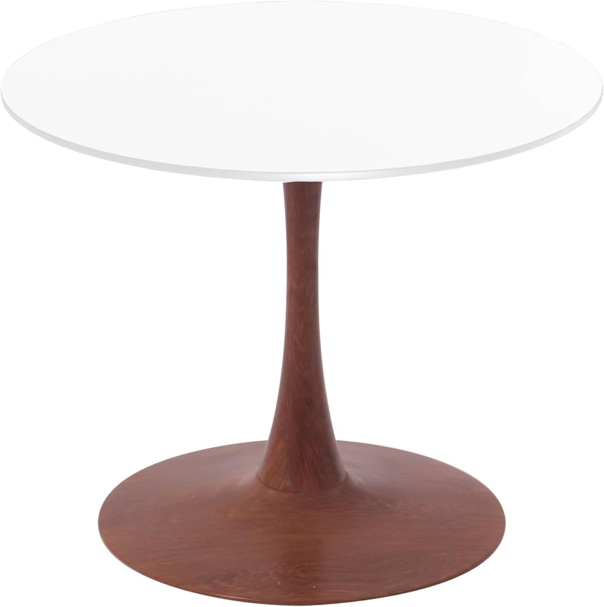 Bristol Round Dining Table With MDF Wood/Sintered Stone Tabletop with Cherry Finish Pedestal Base
