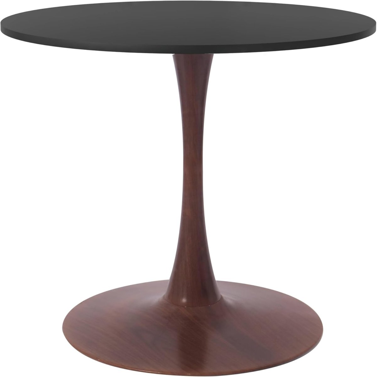 Bristol Round Dining Table With MDF Wood/Sintered Stone Tabletop with Walnut Finish Pedestal Base