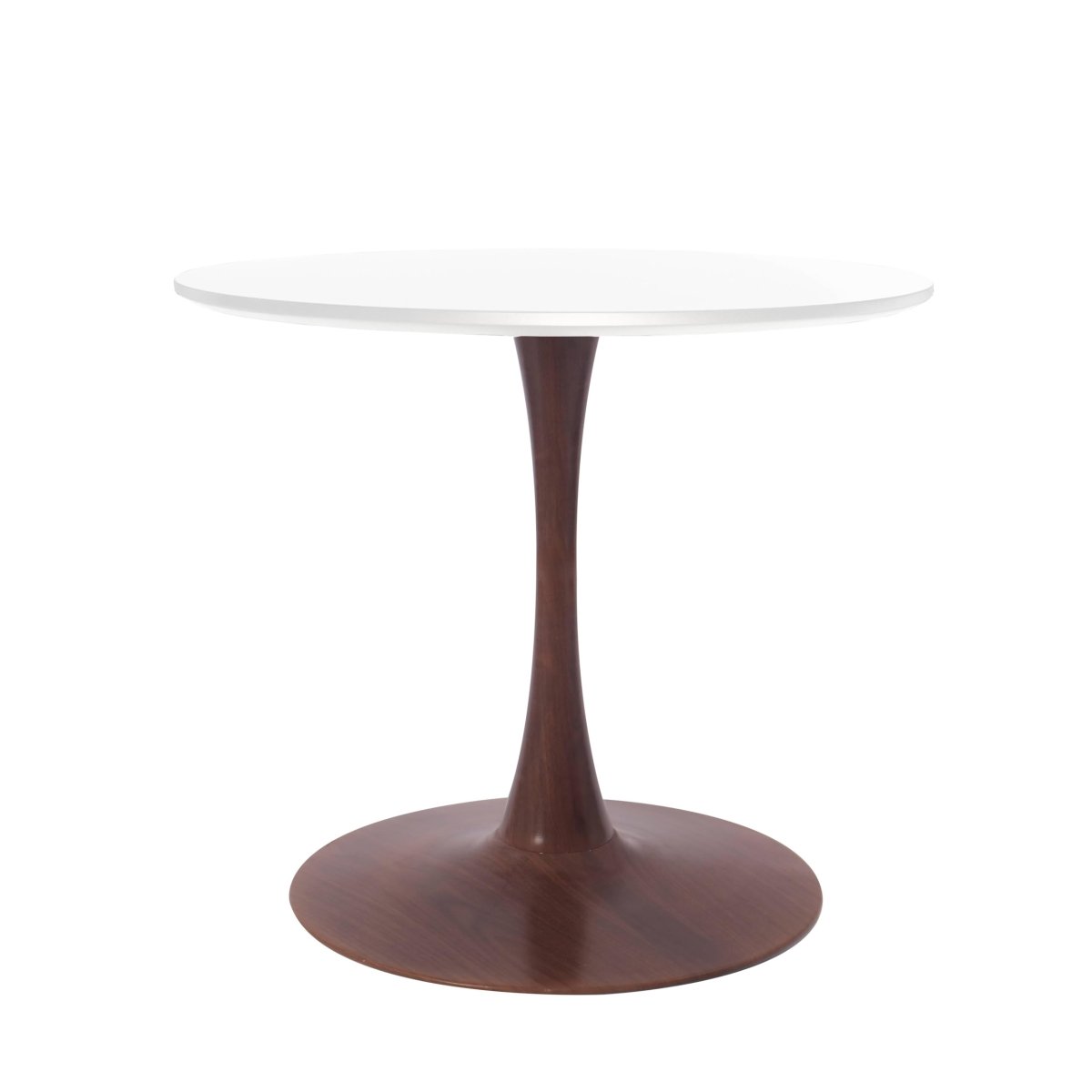 Bristol Round Dining Table With MDF Wood/Sintered Stone Tabletop with Walnut Finish Pedestal Base