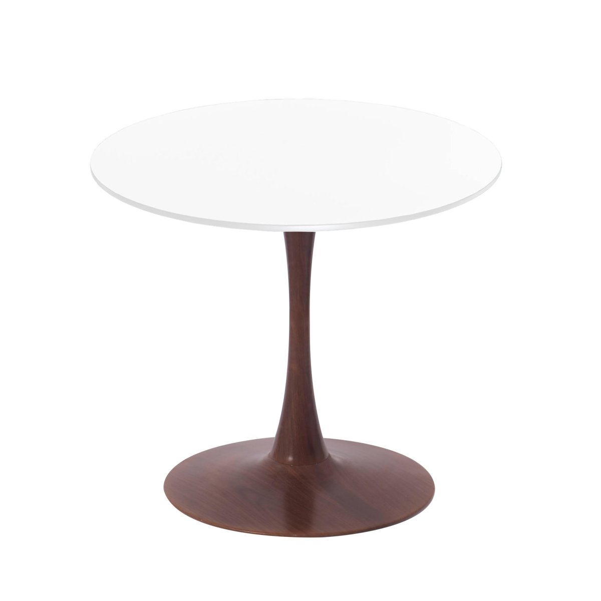 Bristol Round Dining Table With MDF Wood/Sintered Stone Tabletop with Walnut Finish Pedestal Base