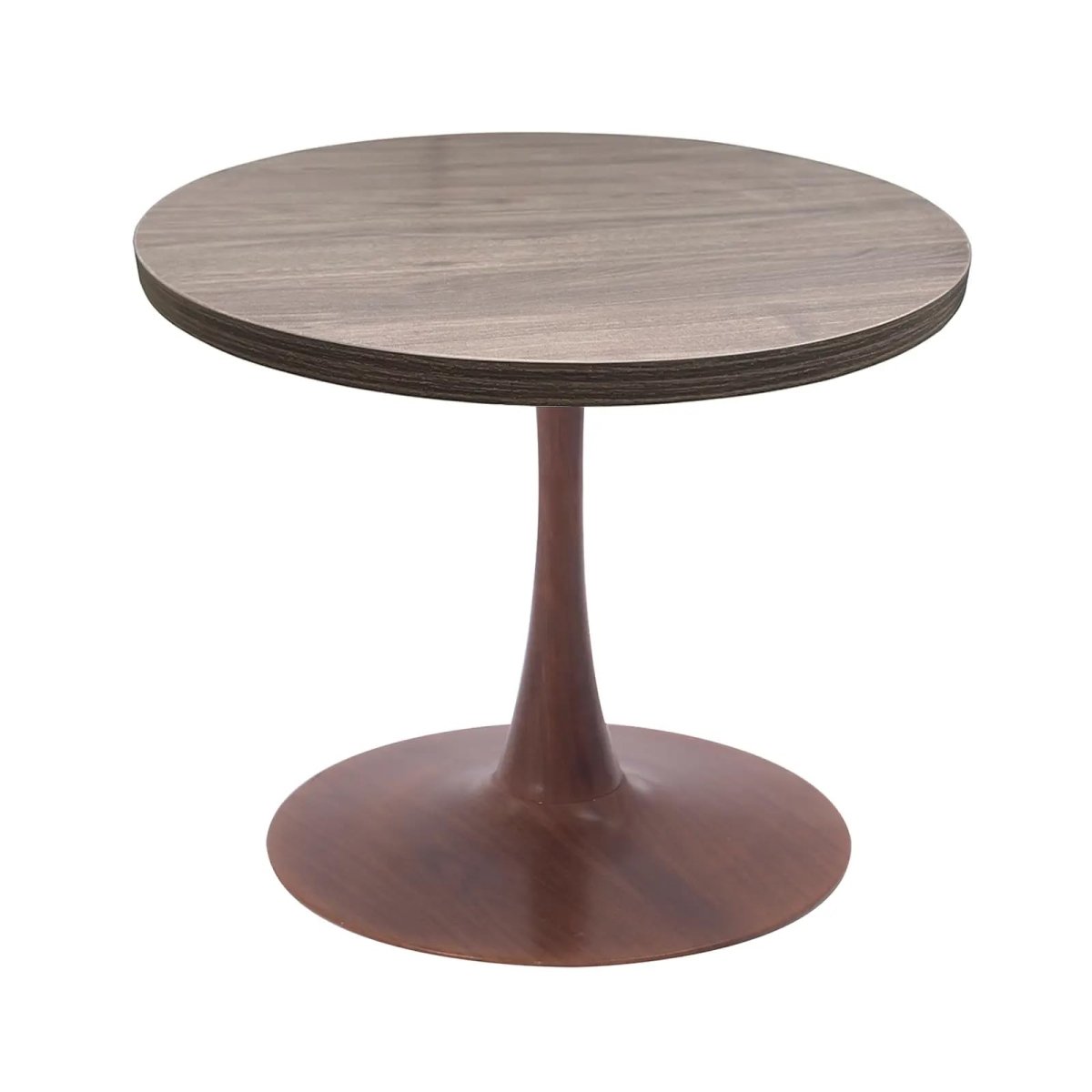Bristol Round Dining Table With MDF Wood/Sintered Stone Tabletop with Walnut Finish Pedestal Base