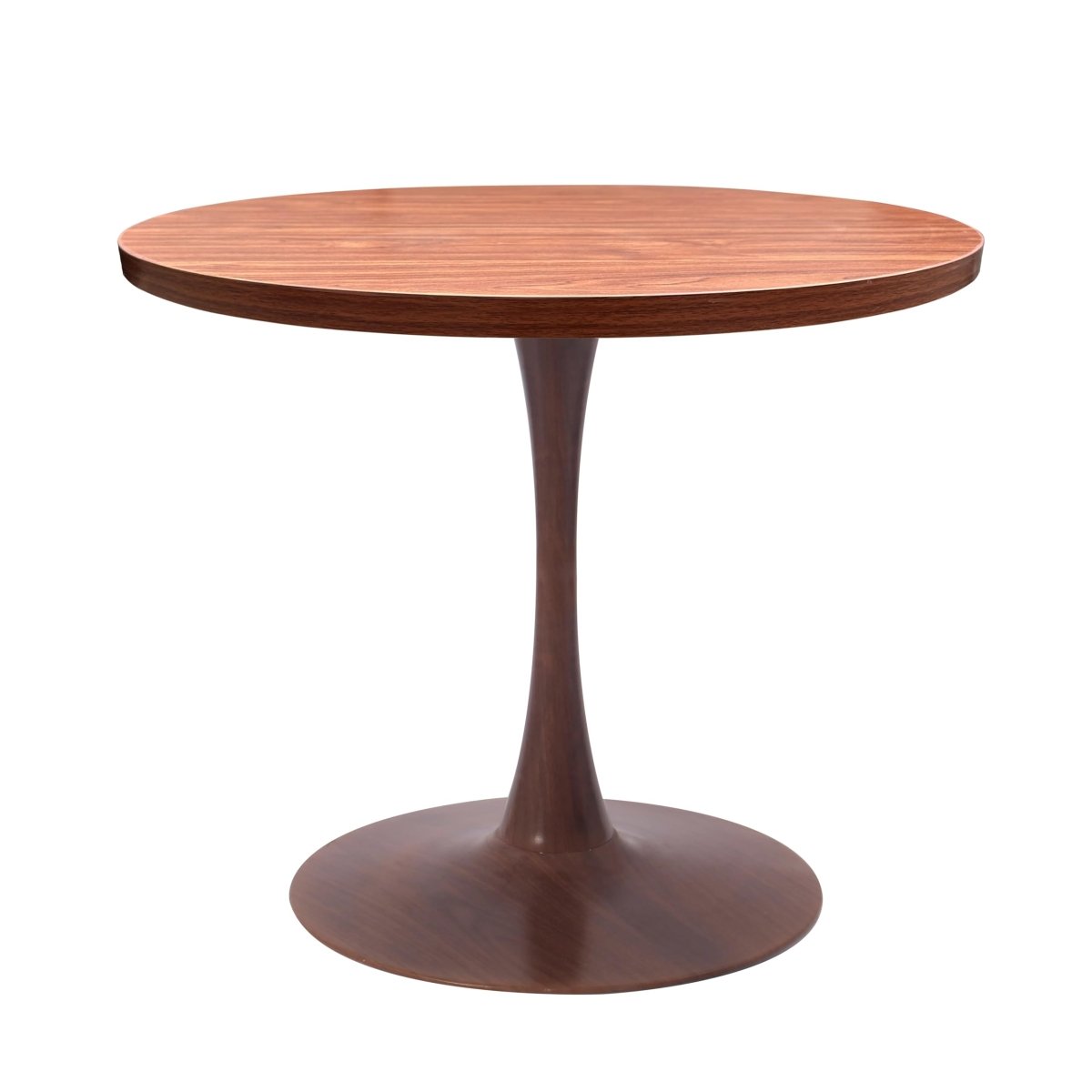 Bristol Round Dining Table With MDF Wood/Sintered Stone Tabletop with Walnut Finish Pedestal Base
