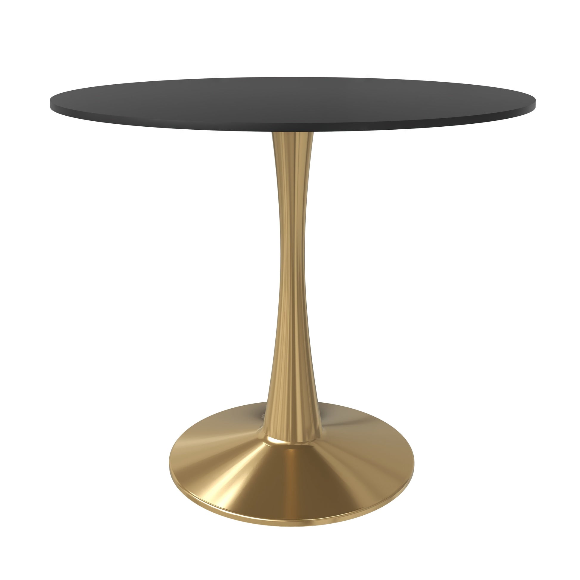 Bristol Round Dining Table with MDF/Sintered Stone Tabletop in Gold Steel