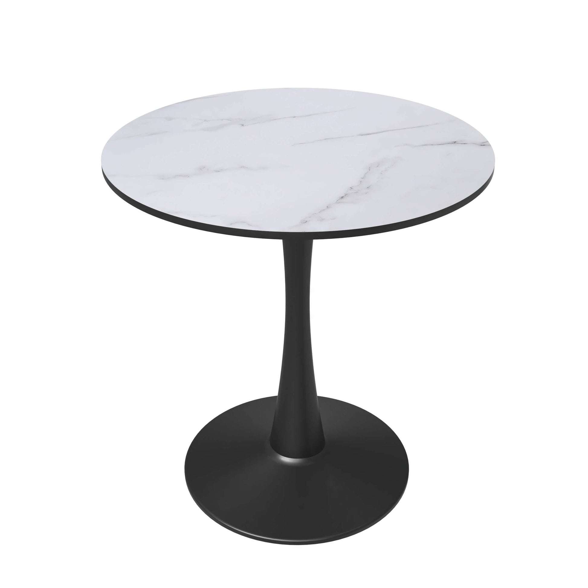 Bristol Round Dining Table with MDF/Sintered Stone/Glass Tabletop in Black Steel Base