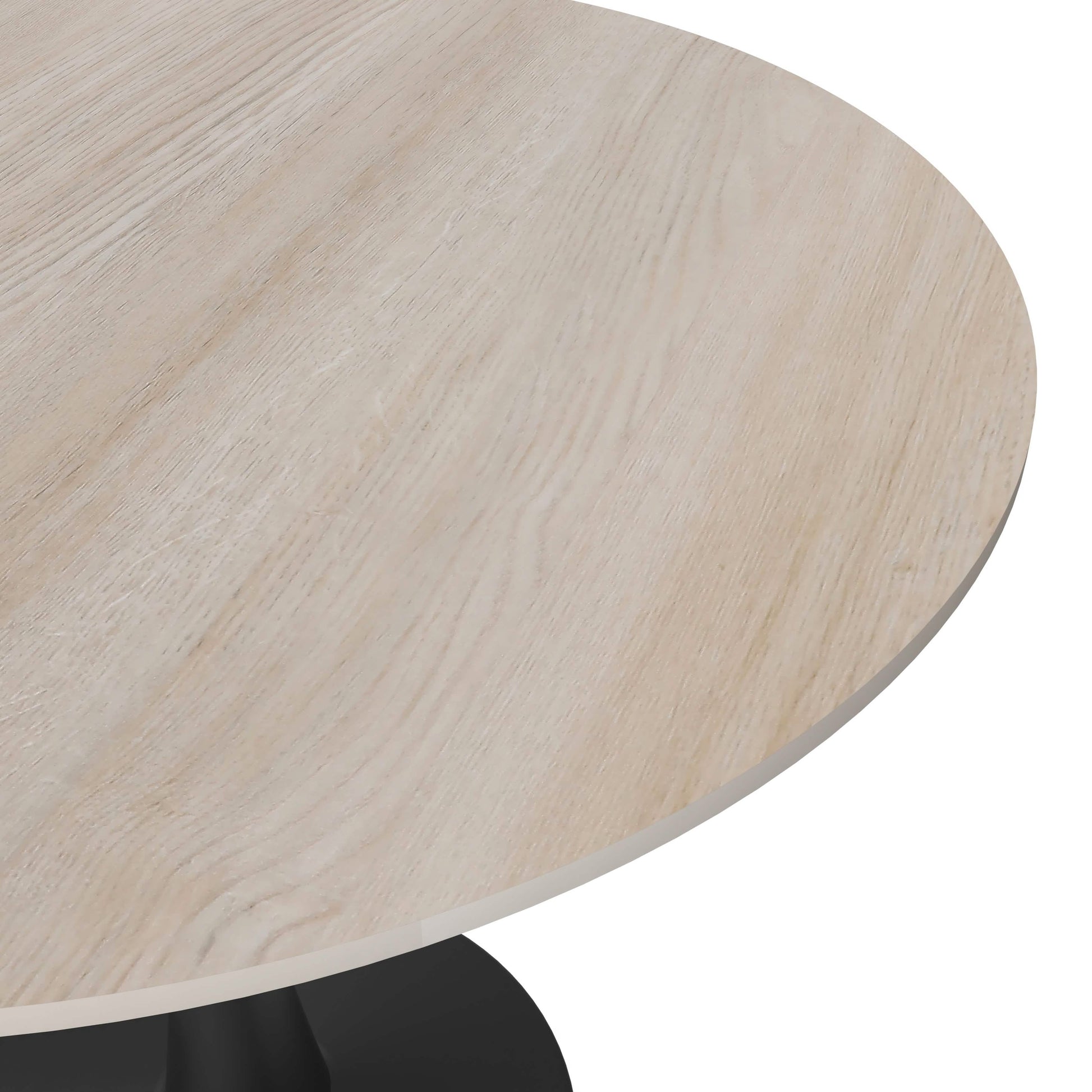 Bristol Round Dining Table with MDF/Sintered Stone/Glass Tabletop in Black Steel Base