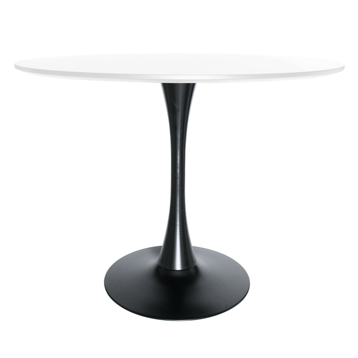 Bristol Round Dining Table with MDF/Sintered Stone/Glass Tabletop in Black Steel Base