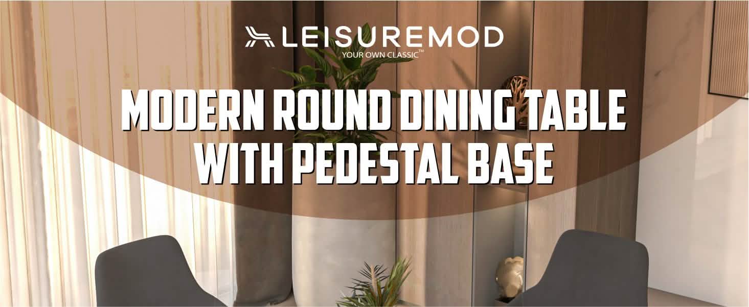 Bristol Round Dining Table with MDF/Sintered Stone/Glass Tabletop in Black Steel Base