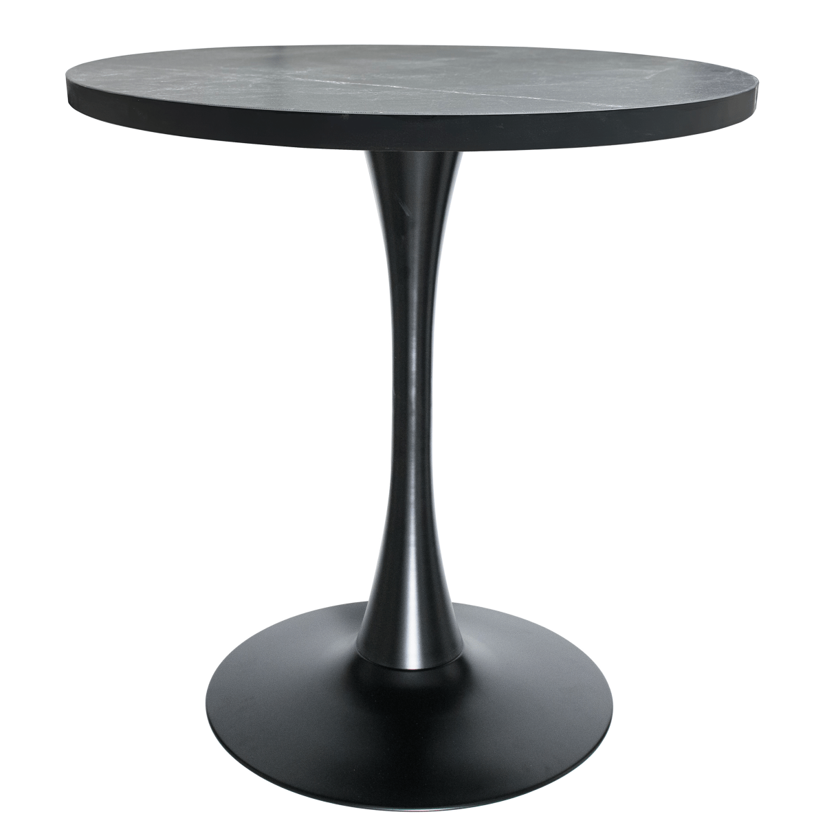 Bristol Round Dining Table with MDF/Sintered Stone/Glass Tabletop in Black Steel Base